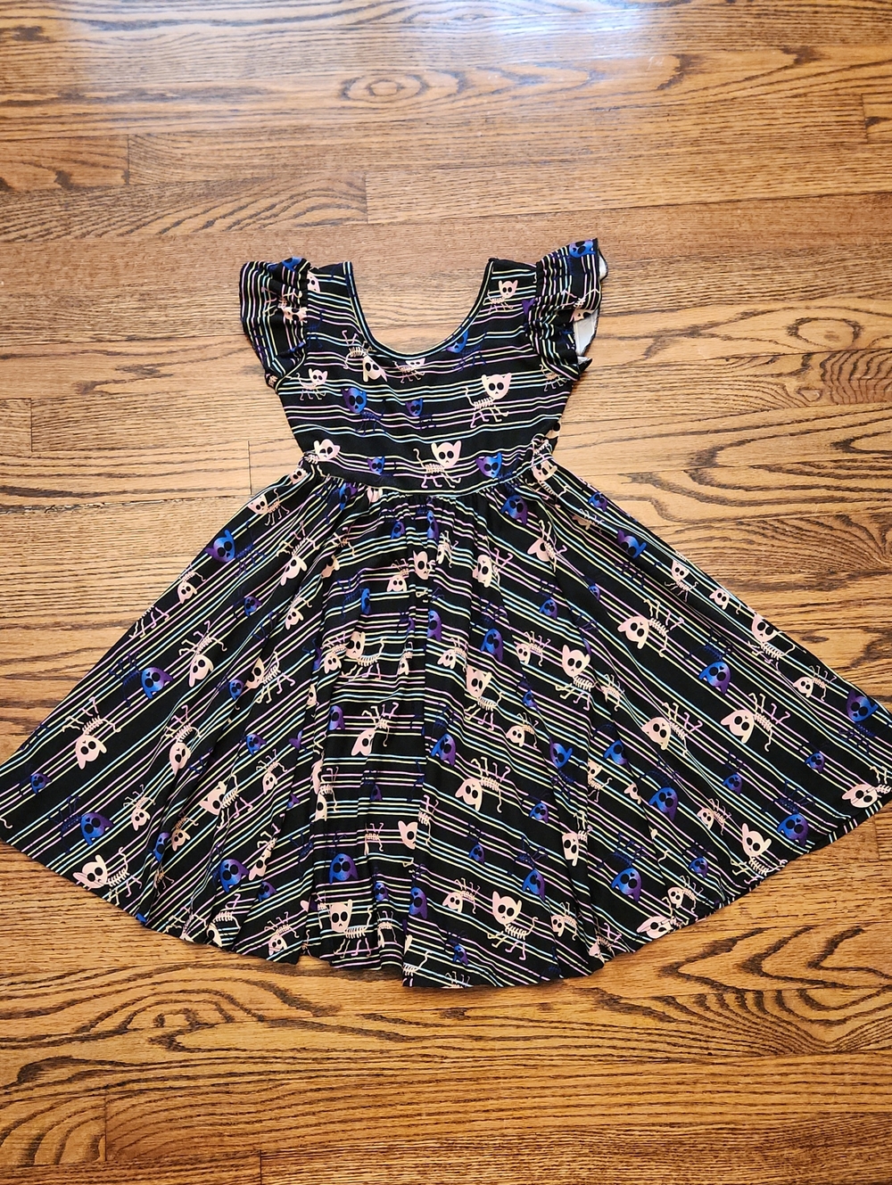 Dot Dot Smile Skeleton Kitty Dress Size 7